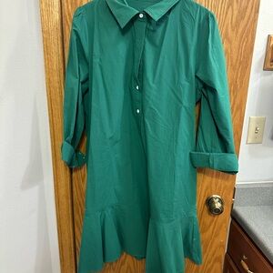 Green Button-Up Dress